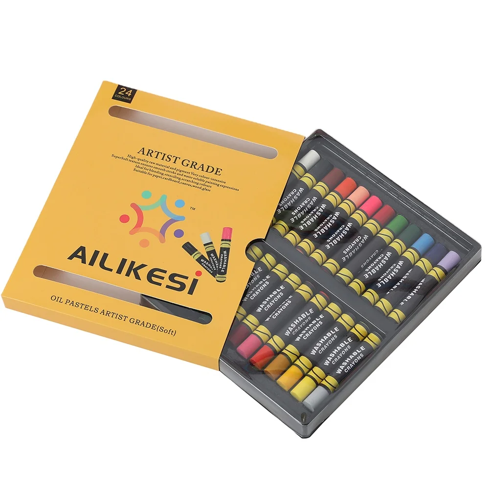 24 color high-pigment water-resistant soft oil pastels