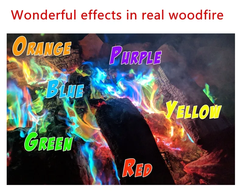 Magical ultimate Flames rainbow  fire colorant  for  Bonfire, Outdoor Fireplace