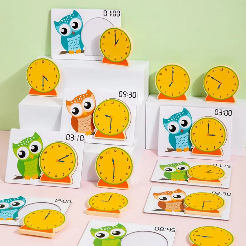 Children Montessori Wooden Clock Toys Kids Hour Minute Second Cognition Watches Preschool Learning Digital Toy For Children Gift
