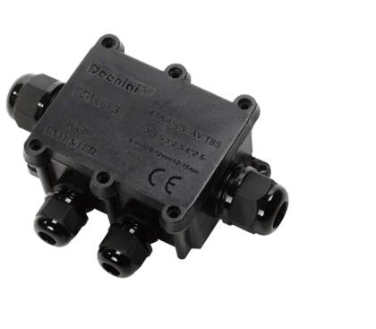 IP68 3 way waterproof Junction box with M9 M12 M14 waterproof connector for outdoor