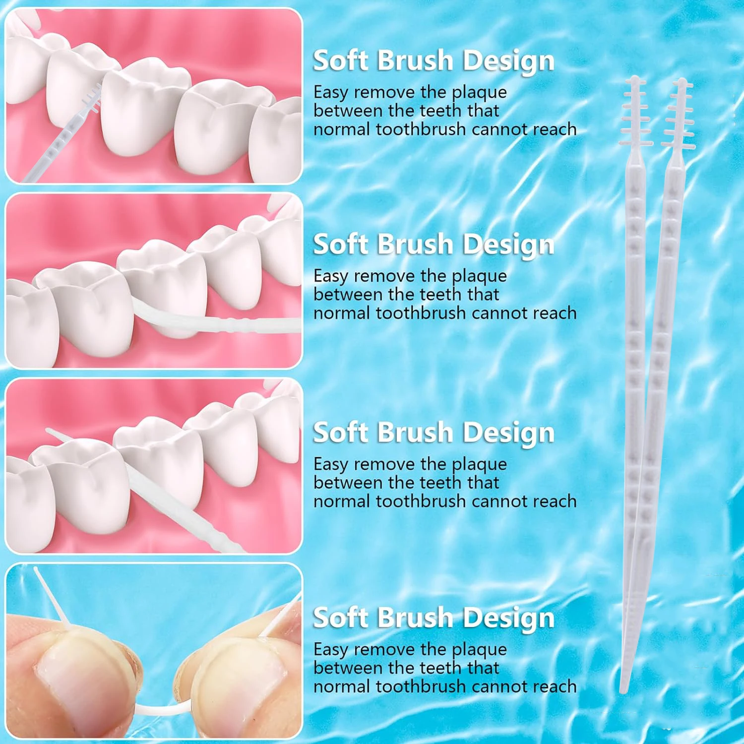 60pcs disposable interdental disposable deep clean dental plastic oral toothpick