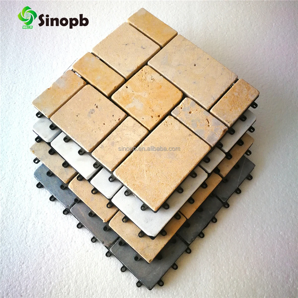 Stone composite deck tile for outdoor pebble interlock floor deck tile natura hotel Italy stone tile