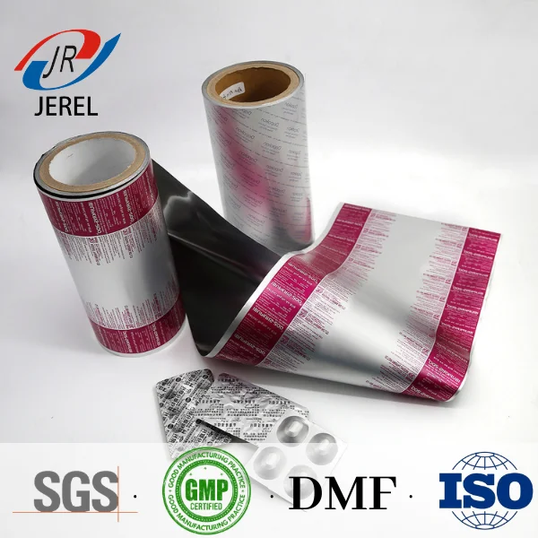 JEREL PVC heat seal lacquer medical blister packaging film roll Pharmaceutical PTP aluminum foil