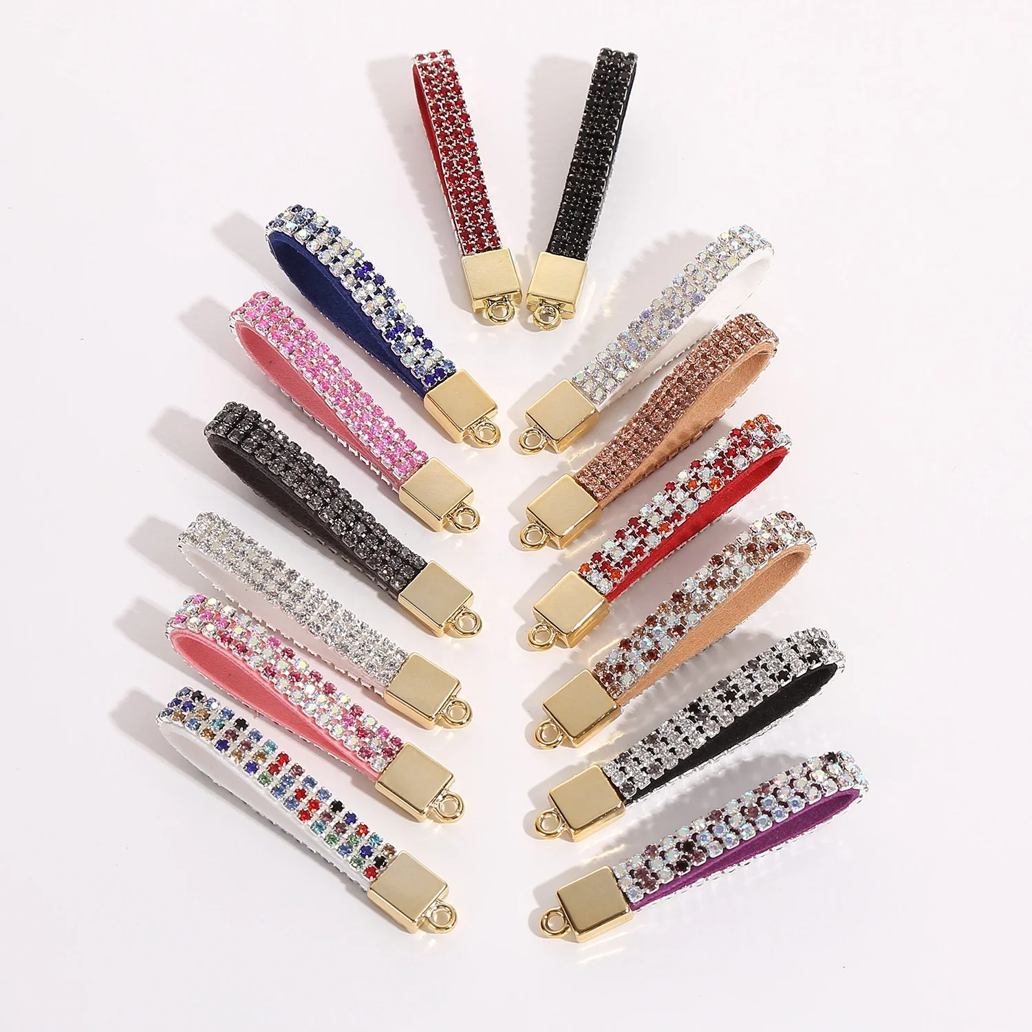 New Design DIY Keychain Small Portable Water Crystal  Keyrope Color Full Diamond Keychain Accessories