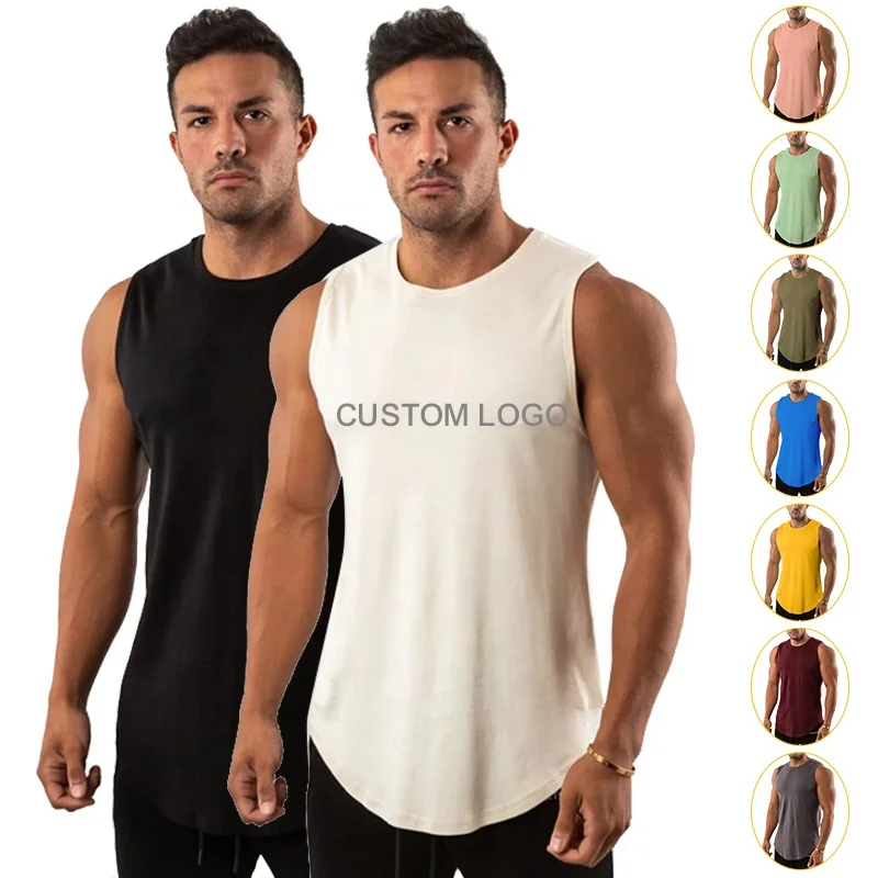 2021 cotton Custom Workout Tank Top bulk For Men fit summer Muscle Singlet Multi-Colors Sleeveless travel Vest Cut Off Tank
