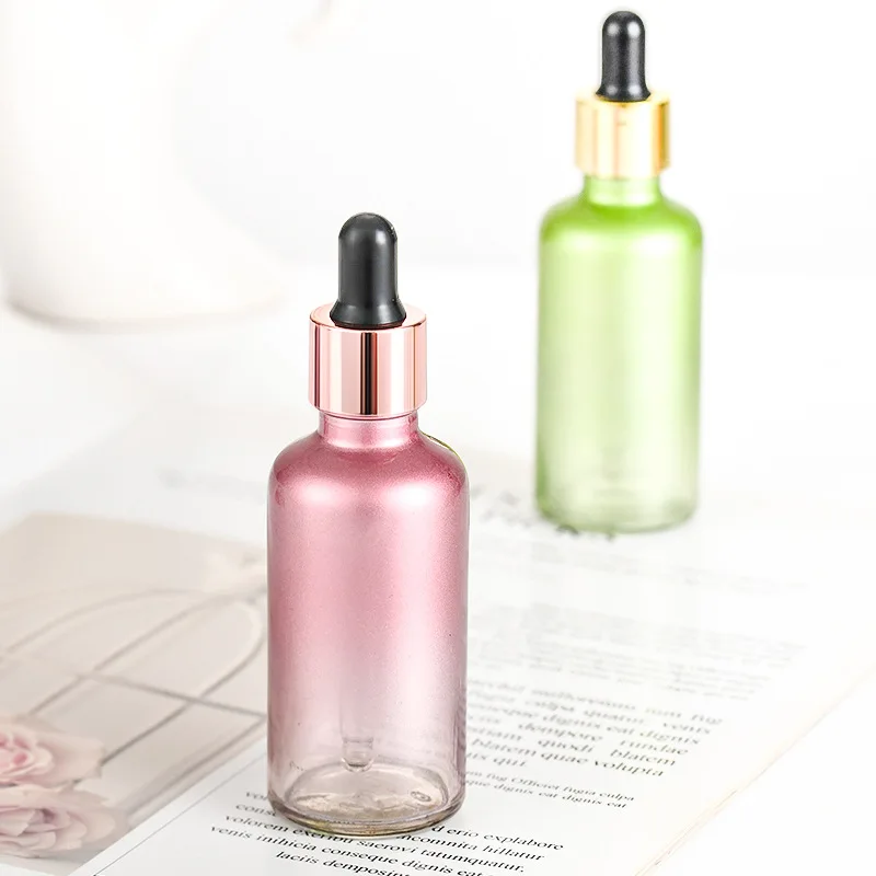 20 ml 30 ml 50 ml 100 ml Multicolor Glass Eye Dropper Tincture Glass Bottles for Essential Oils with Golden Top Cap