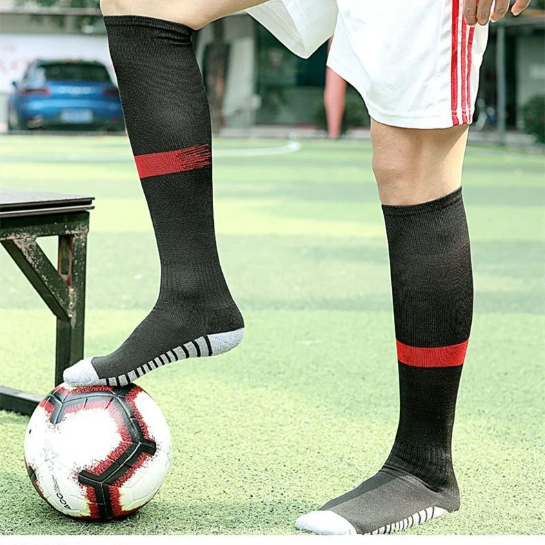 Wholesale high quality long tube custom cheap price anti-slip sport soccer football socks