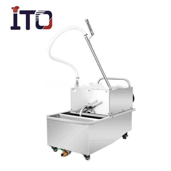 Restaurant Kitchen Fast Food KFC Equipment Oil Filter Carts Stainless Steel Deep Fryer Cooking Machine