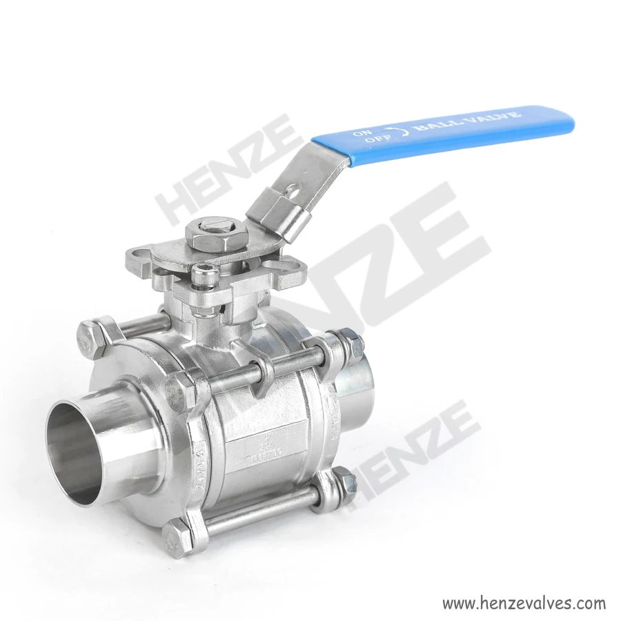 Sanitary SS304 SS316L BW Butt Welded Sanitary Ball Valve Sanitary