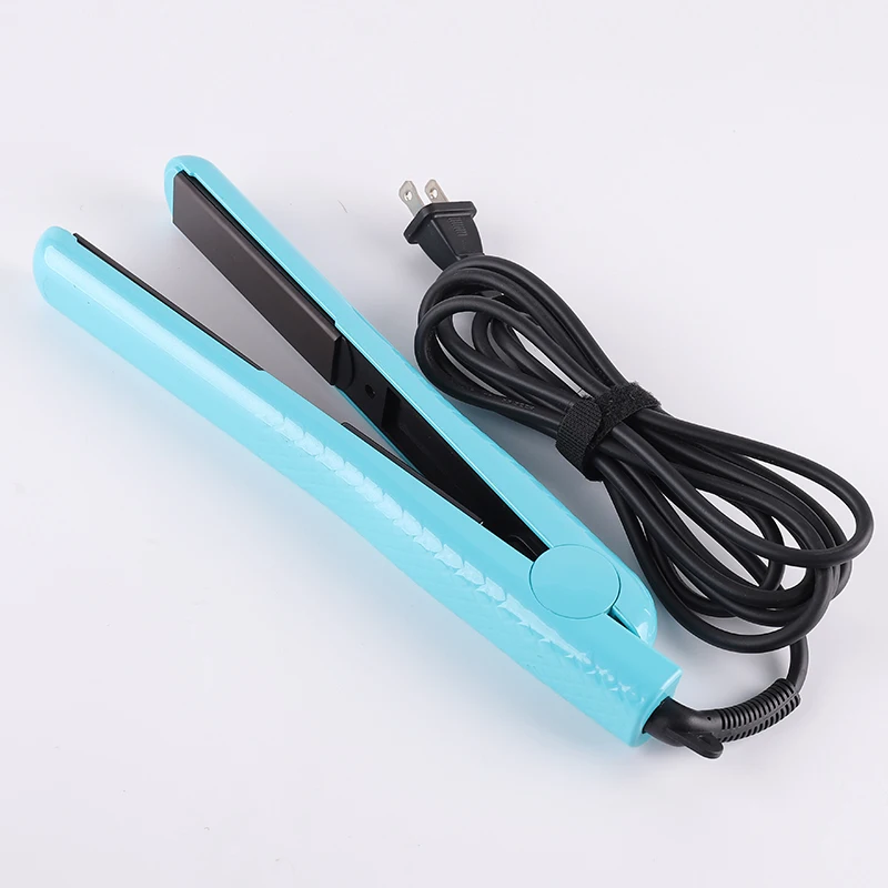 Blue Flat Iron Ceramic Plate Heater 360 Degree Swivel Power Cord For Hair Straightener