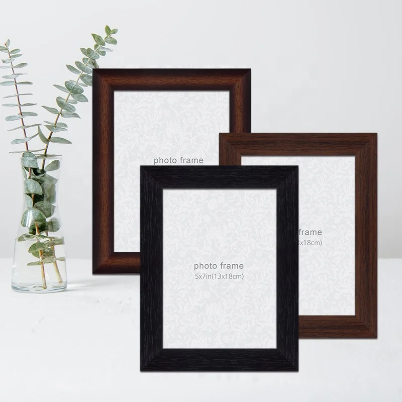 Home Decoration Light Weight Black Plastic 5x7 Inch Tabletop Photo Frame