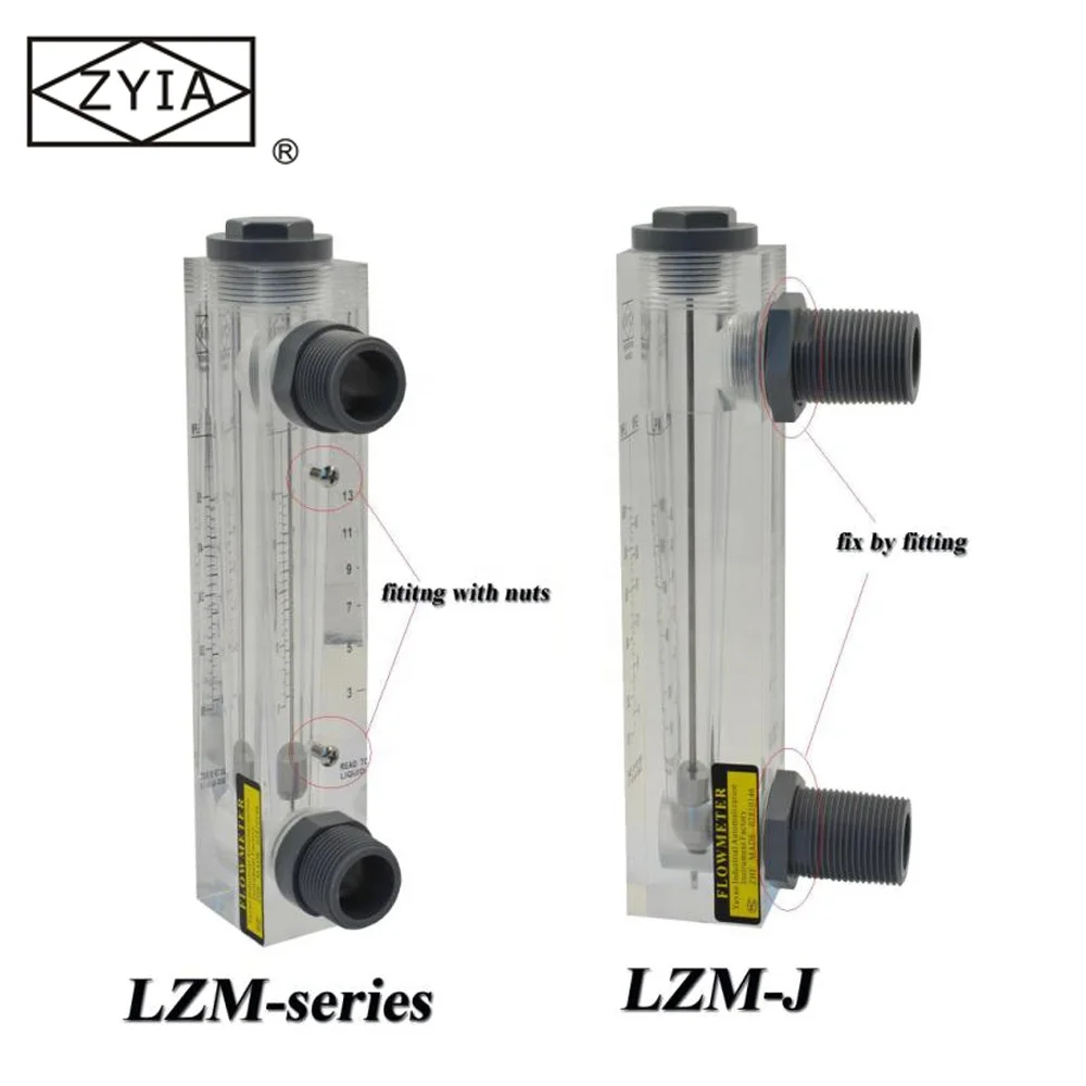 LZM  adjustable panel acrylic clamp on  pvc flowmeter oxygen air rotameter for water and gas