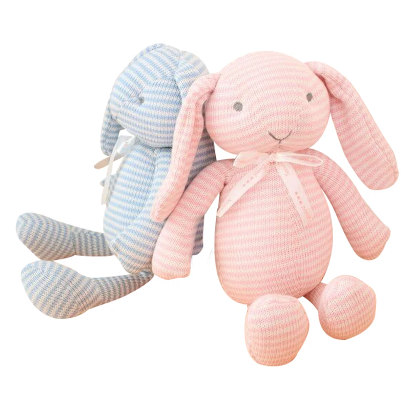 
Gift Toy Kids Pink Blue Stuffed Toy Knit Doll Baby Crochet Bunny Toy 