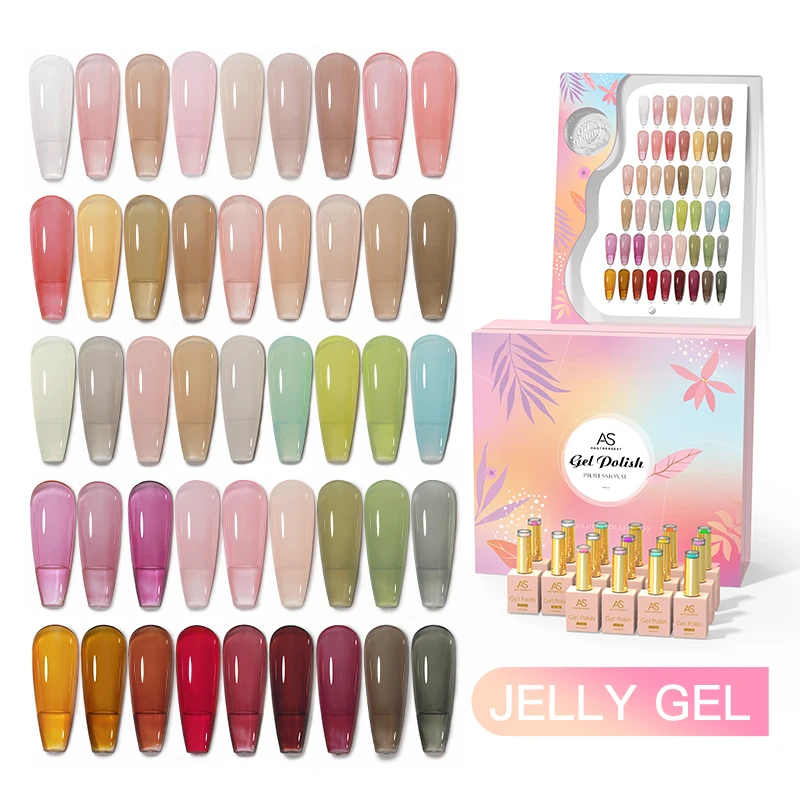 Nail Gel Polish Kit HEMA FREE Jelly Pink Nude Color Sparkle Gel Varnish Self Leveling Gel Nail Varnish Whole Set