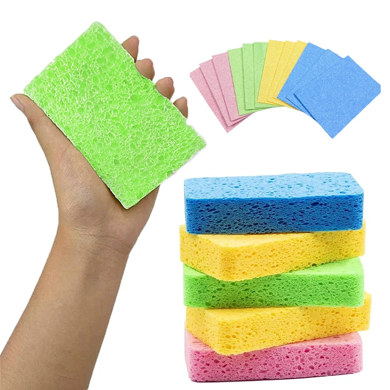 Biodegradable Kitchen Sponges Pack Kitchen Non-Scratch Natural Dish Sponge For Cleaning Cellulose Compressed Sponges