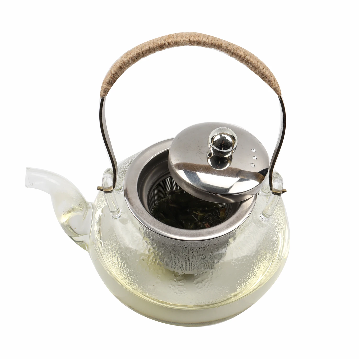 Hot Sales Food Grade  Clear Borosilicate Small Heat Resistant Glass Teapot With Tea Strainer  heat resistant pyrex glass teapot