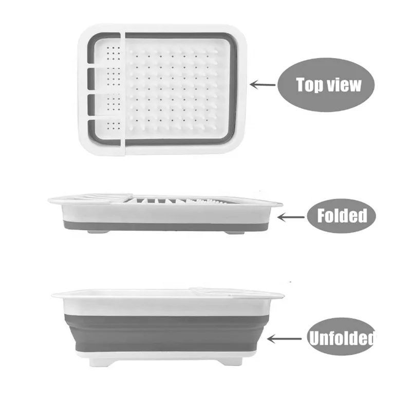 Kitchen storage  collapsible dish drying rack eco-friendly plastic drying storage rack portable dish drainer for kitchen