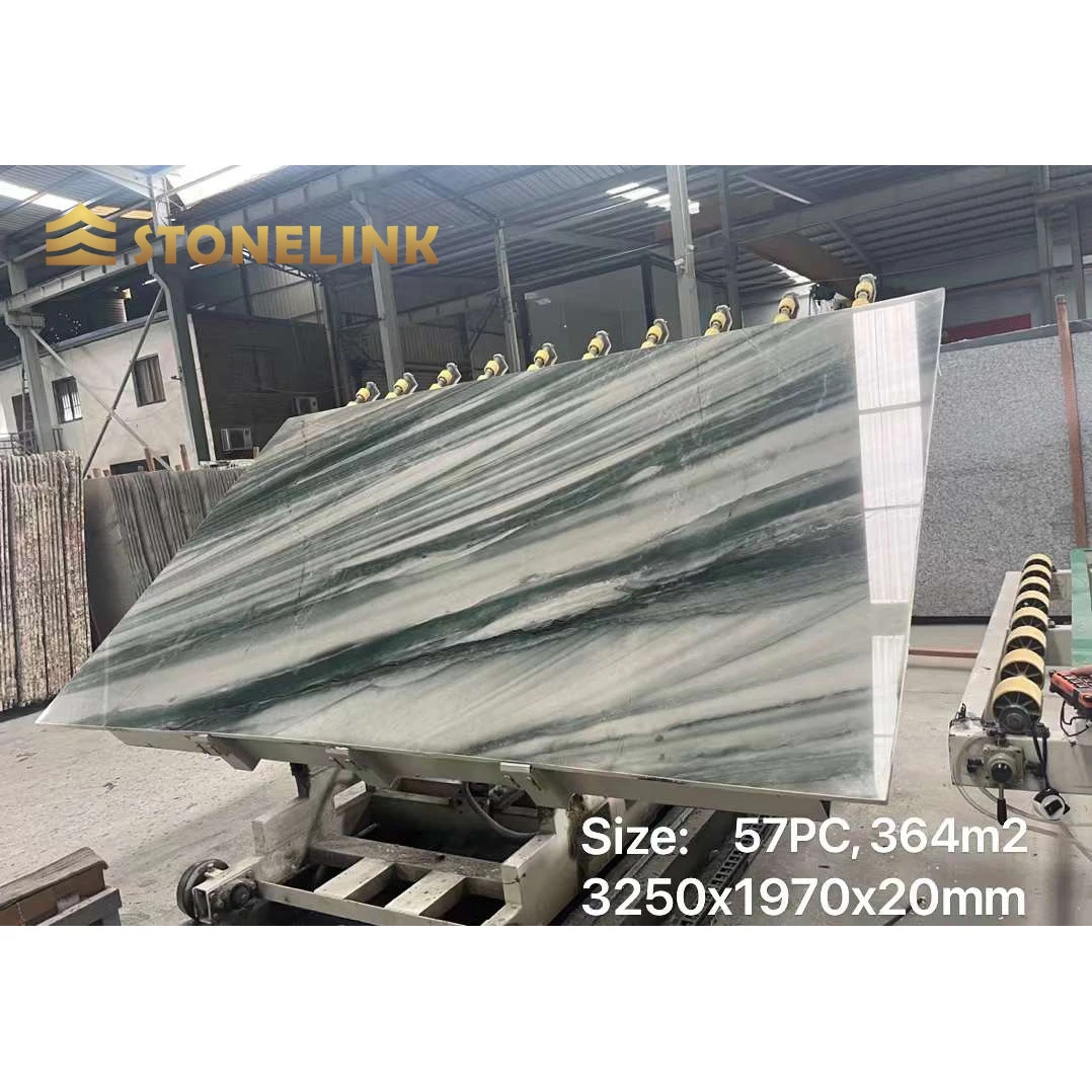 Stonelink 2024 New Arrival Natural Brazil Green Quartzite Bookmatch Marble Slabs For Wall Panel Countertop