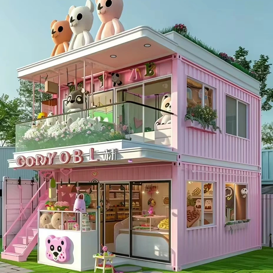 Ready Made Modern Design Prefabricated Milk Tea Shop Coffee Container Shop Outdoor Tiny Homes