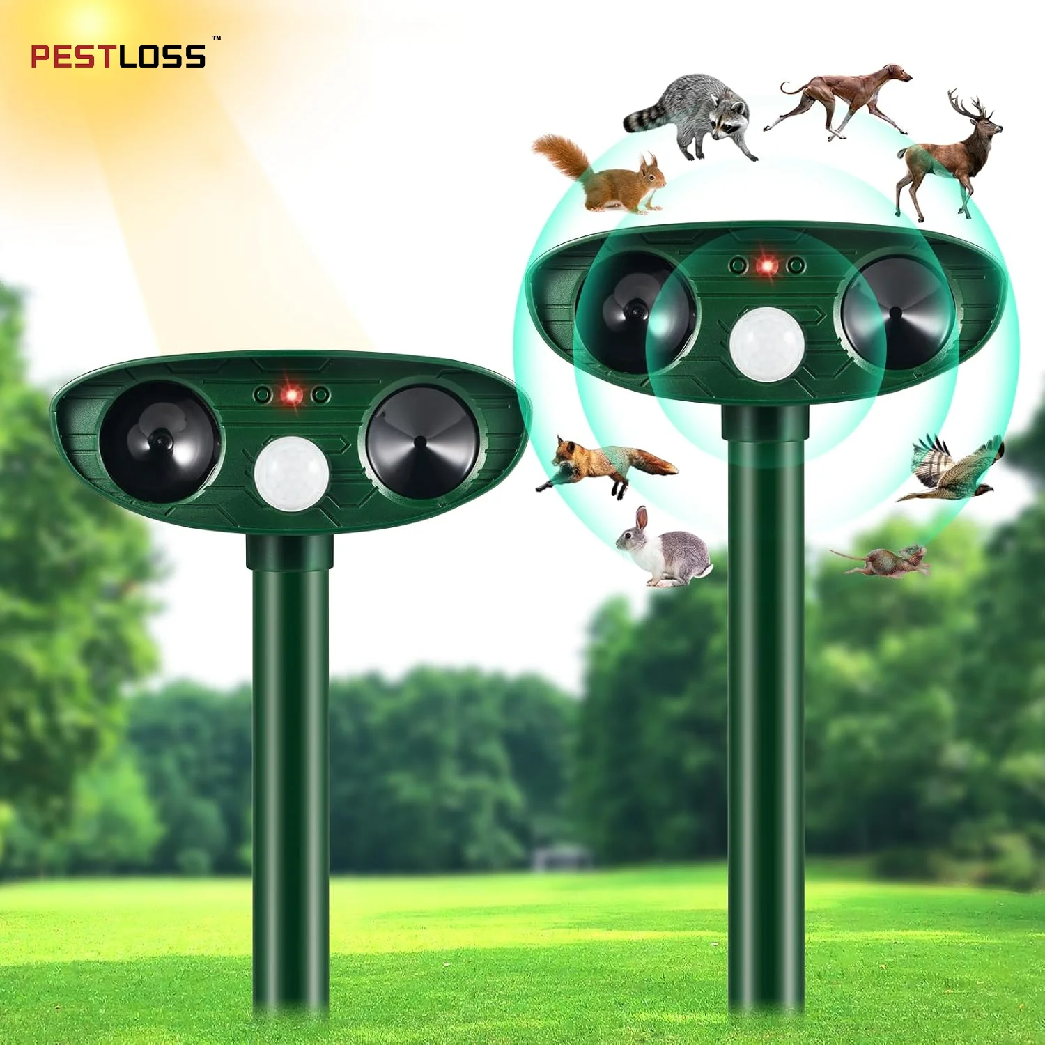 Motion Sensor Animal Deterrent Scare Away Raccoon Squirrel Coyote Skunk Repellent Yard Deer Devices Solar Animal Repeller