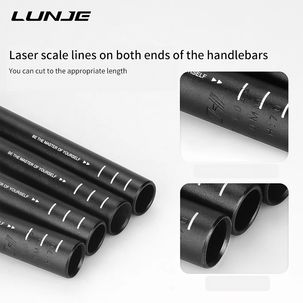 LUNJE  Aluminum Alloycurved Handlebar Straight Handlebar 25.4mm Am Dh Racing Bike Rise Mtb Sunrise Handlebar Bicycle