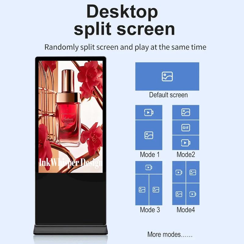 LuxGaze 32 43 50 55 65 75 86 Inch Digital Signage Floor Stand Lcd Touch Screen Advertising Poster Display Advertising Kiosk