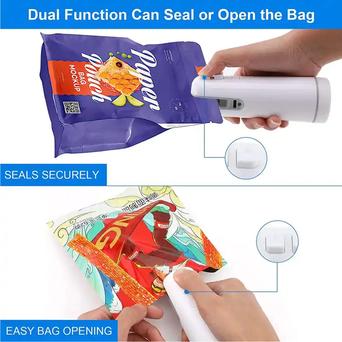 Portable Vacuum Packing Machine USB Rechargeable Bag Closing Machine Household Food Vacuum Sealer Machine
