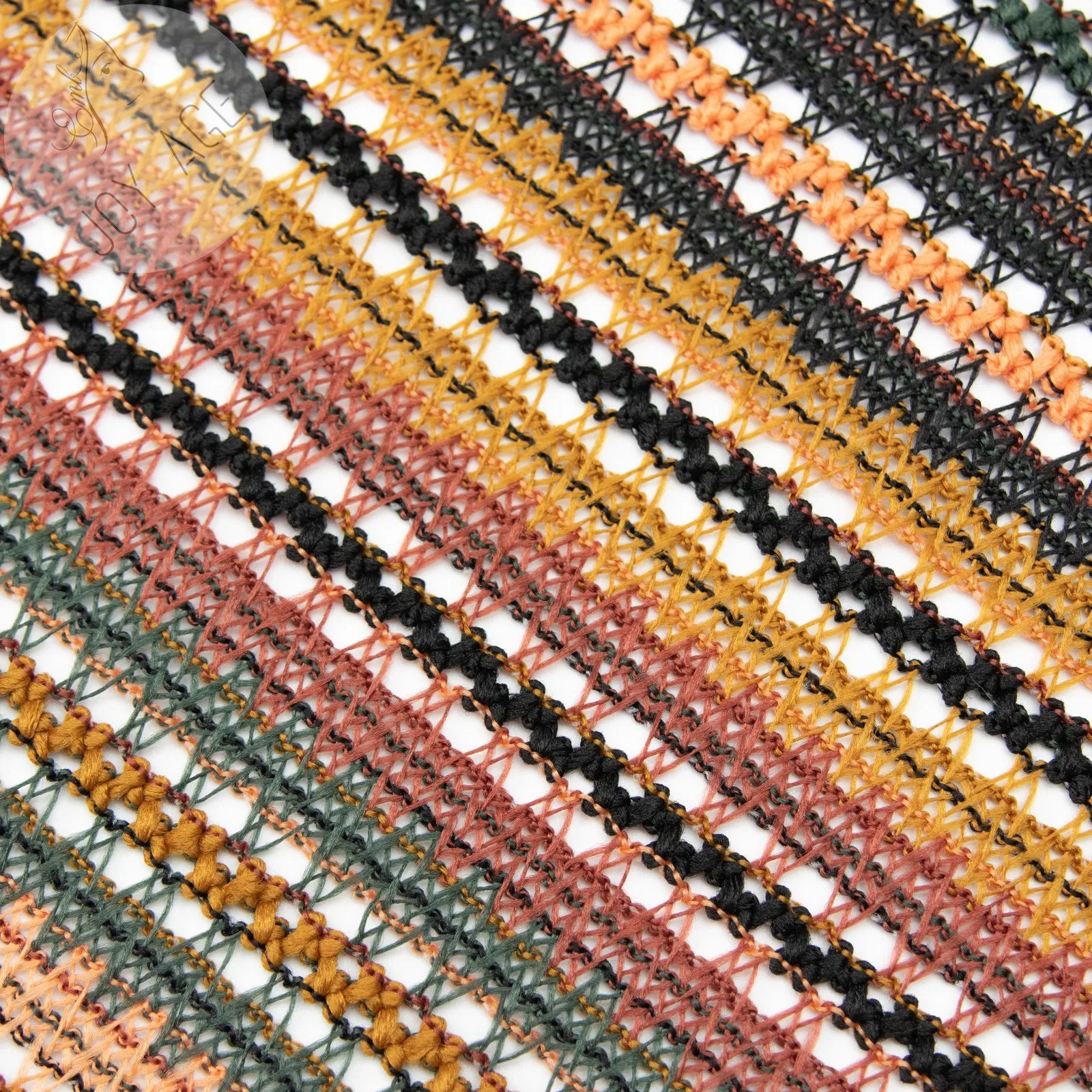 Korean Vintage Brown Cord Red Crochet Colors Swiss Voile Bridal Embroidered Tulle Lace Fabric By Curtains