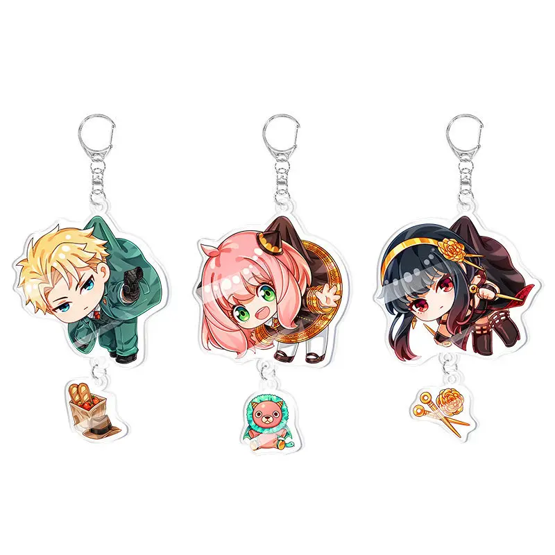 Free Sample China Supplier High Quality Anime Keychain Custom Image Acrylic Keychain Plastic Keychain Acrylic Charm