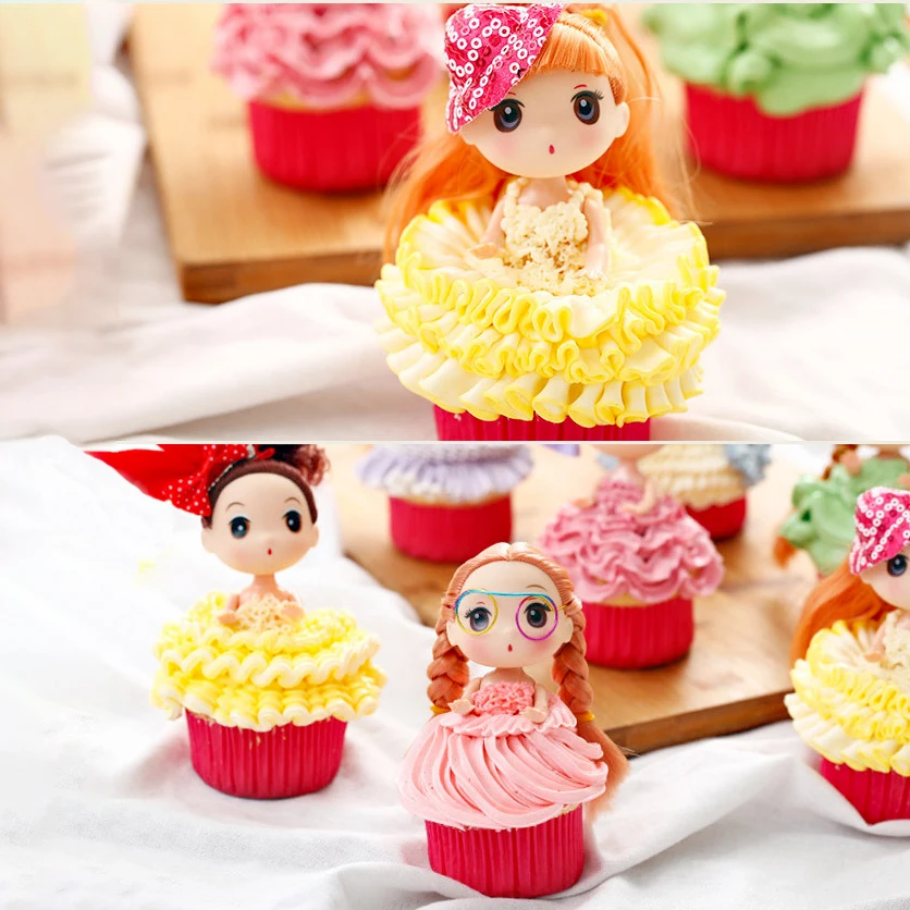 12 16 18cm Mini Pretty Doll Cake Topper Mermaid Wedding Cake Little Doll House Cake Doll Baking Tools