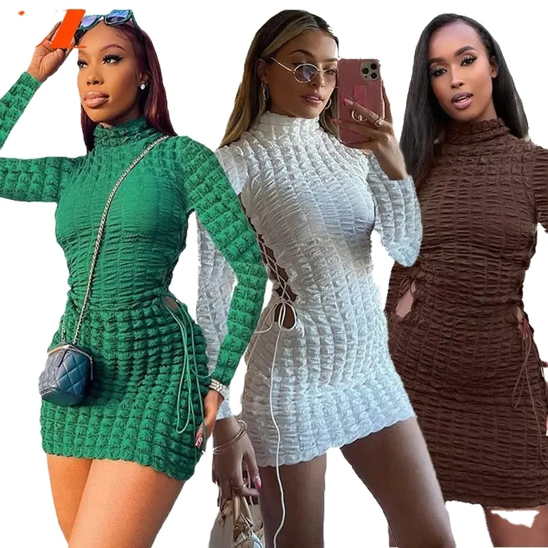 Fashion Fall american clothing long sleeve club mini sexy dress undefined hollow out womens dresses casual dresses