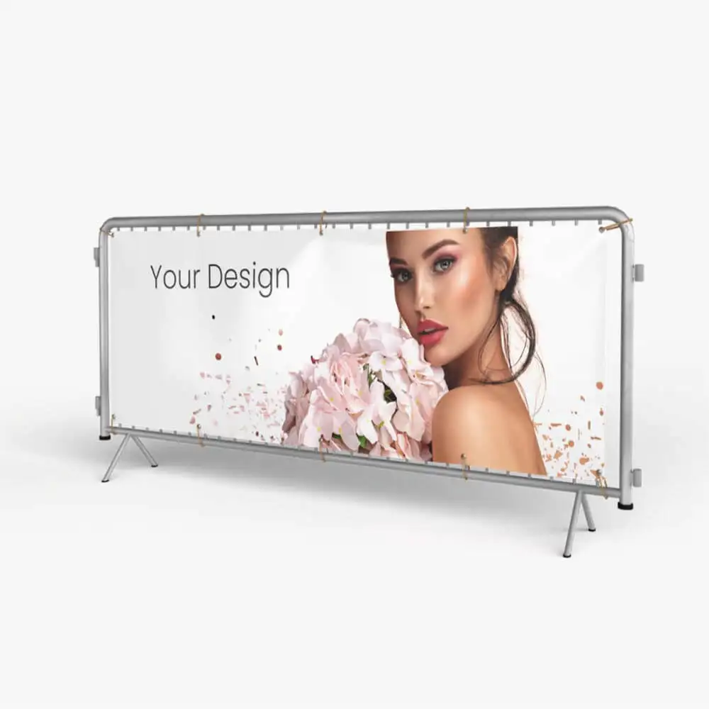 Customized Designs Aluminum Frame Fabric PVC Crowd Banners Fence Cover Barrier Event Barricade Cover