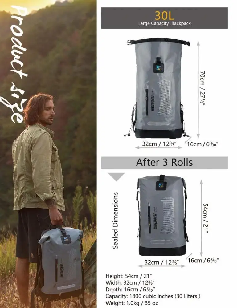 pvc tarpaulin duffel dry tube bag/waterproof dry sack/roll top dry bag backpack