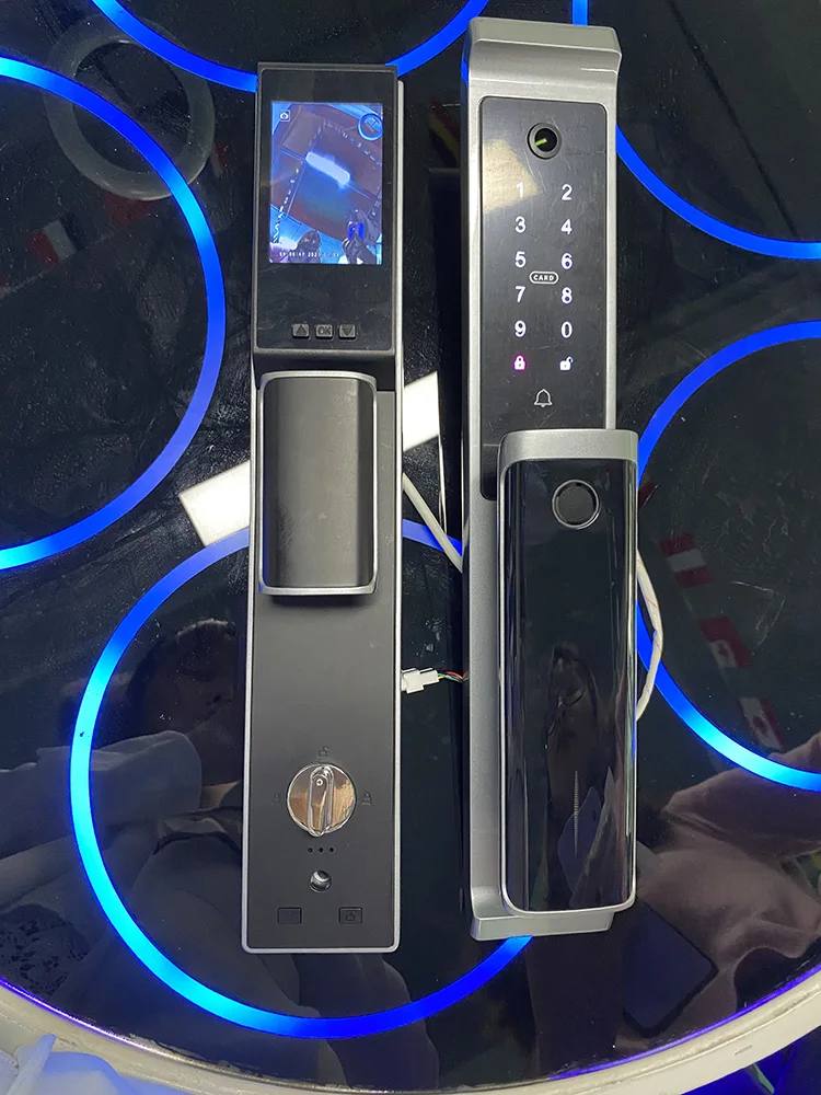 Qleung Bluetooth Hot Sale TTlock App Lock Biometric Fingerprint Code Card Key Digital Door Lock HD Camera Door Lock