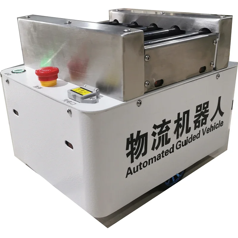 Factory Supply Small Size Magnetic Tape Navigation AGV With Convey Belt Or Roller For Warehouse & Supermarket Piggyback Type