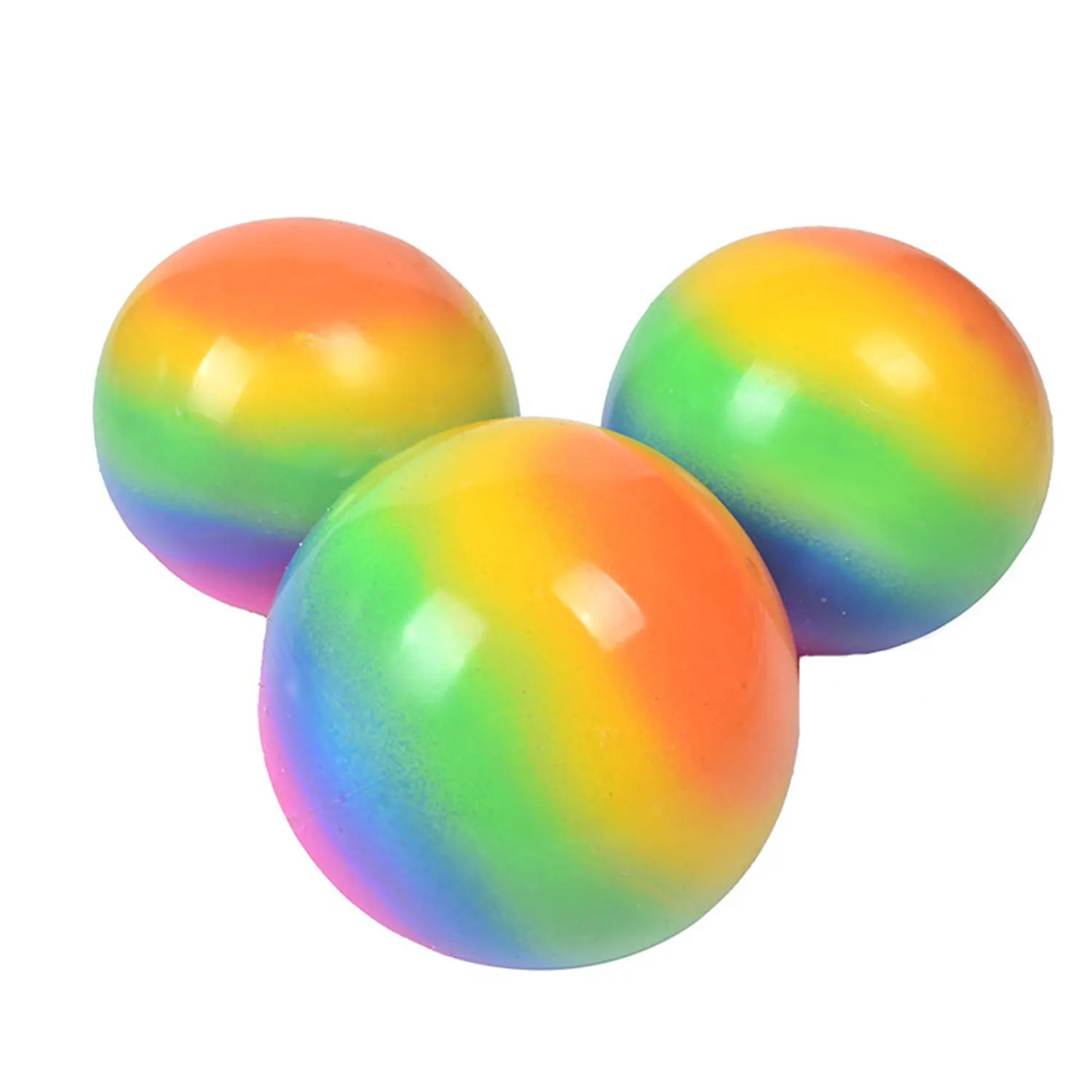 Factory Direct Sell Rainbow Ball Stress Relief Toy Sticky Sensory Squeeze Balls Squishy Fidget Toys For Kids