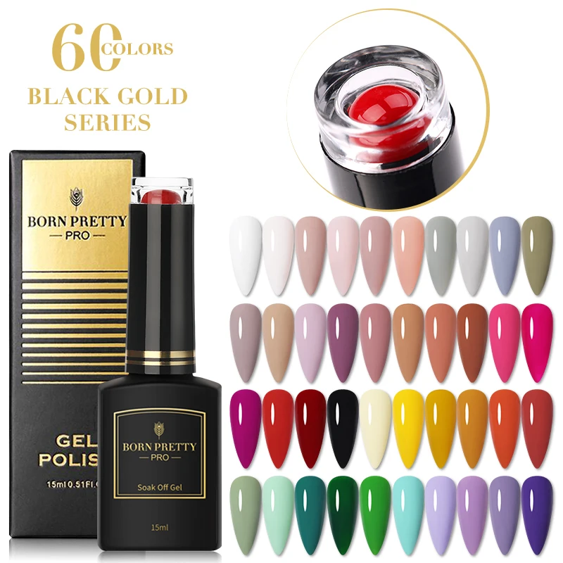 Гель-лак для ногтей BORN PRETTY Pro 2021 15 мл серии Black Gold 60
