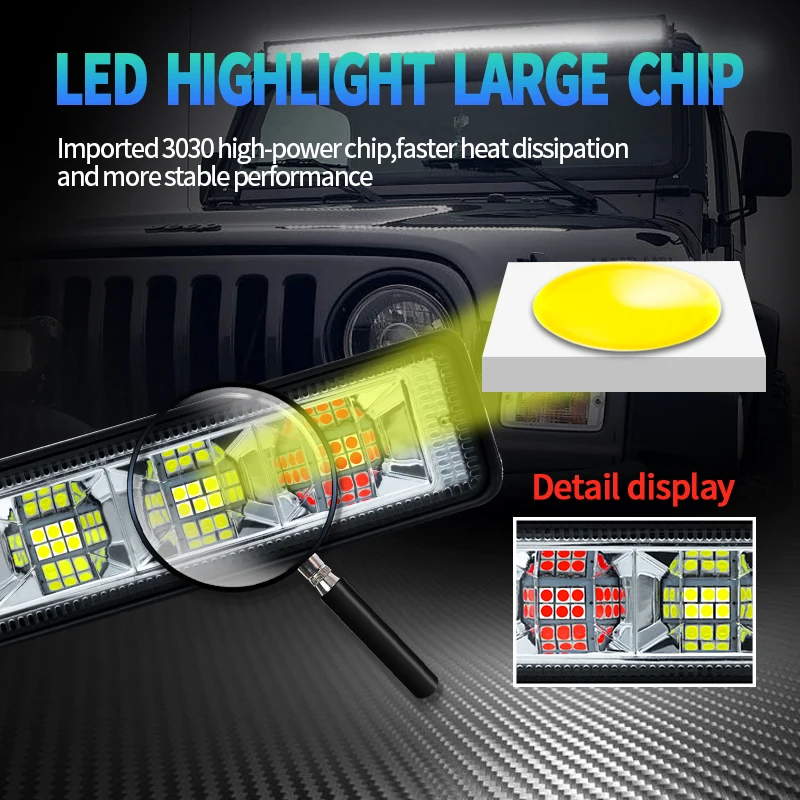 Wholesale super bright red blue flash 40mm aluminum led car working lights led light bar off road with strobe