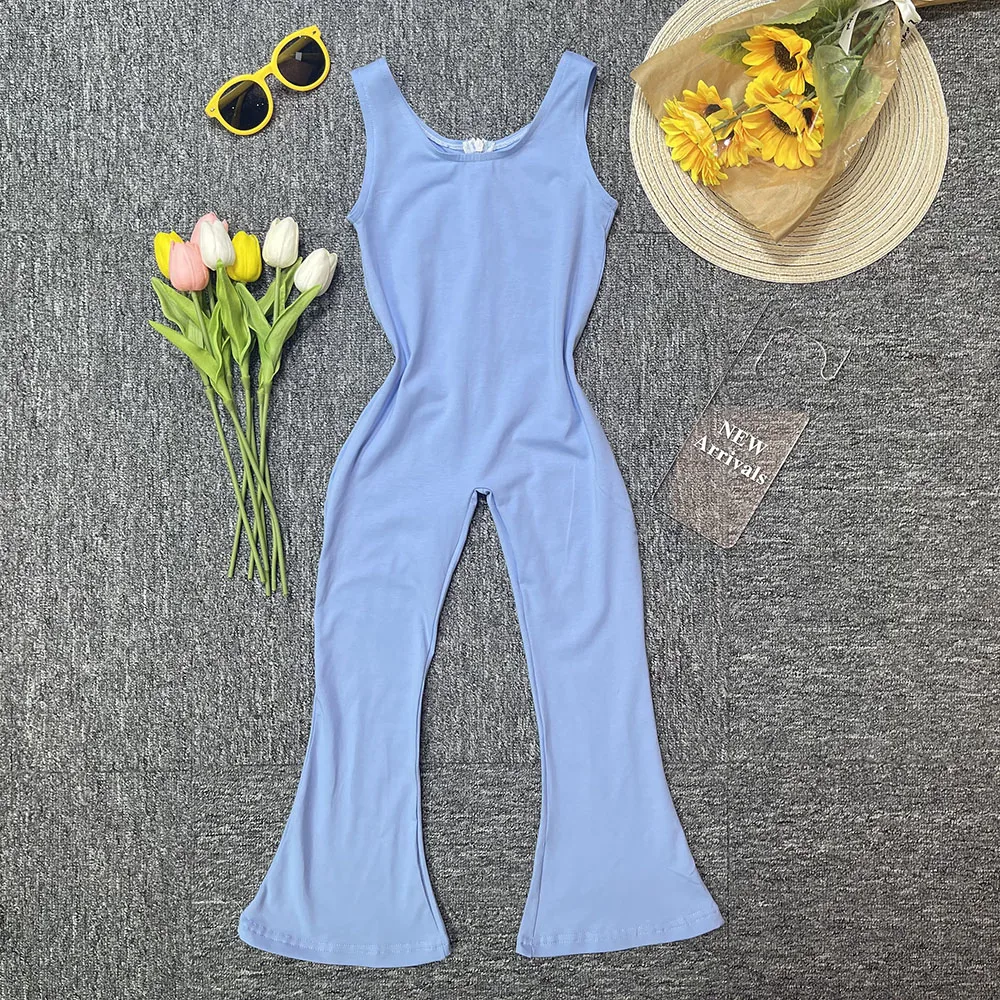 2022 latest design summer children jogging suit short sleeve clothing suit baby girls jumpsuit