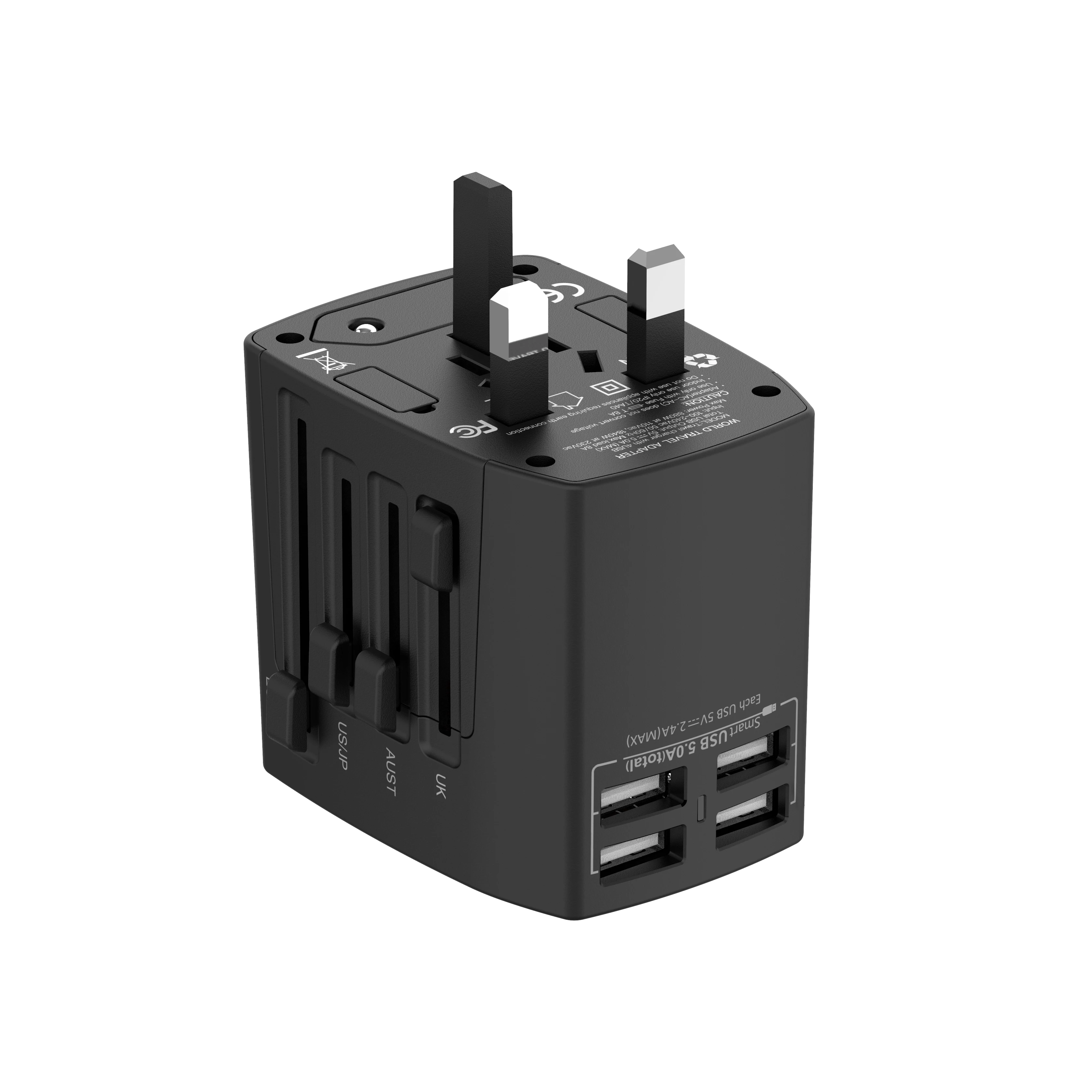 international 4 port usb travel charger adapter mobile phone wall charger multiple usb charging station EU/UK/AU/US/JP plug
