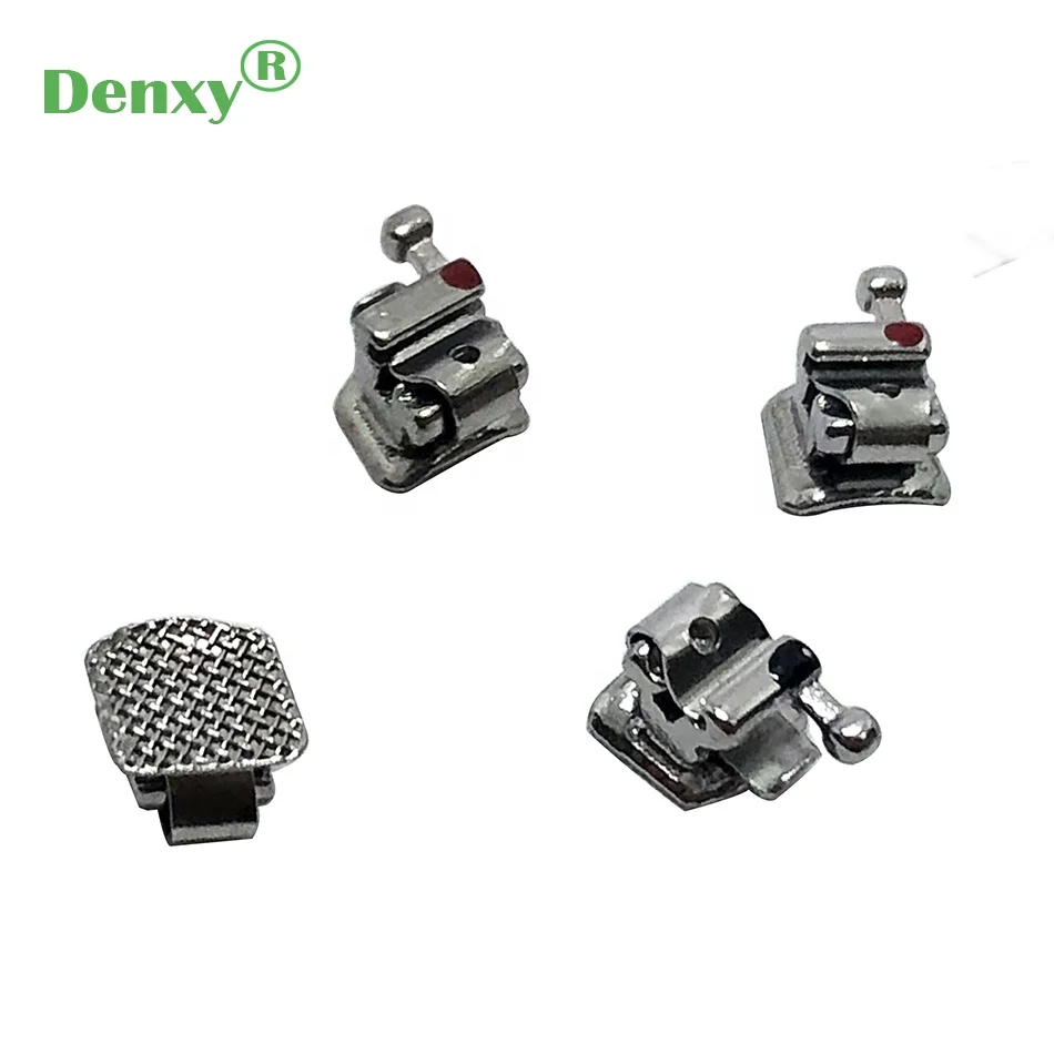 Denxy dental High Quality Braces Orthodontic Roth/MBT 0.022 Slot Metal Bracket with Hooks on 345 Active Self Ligating Brackets