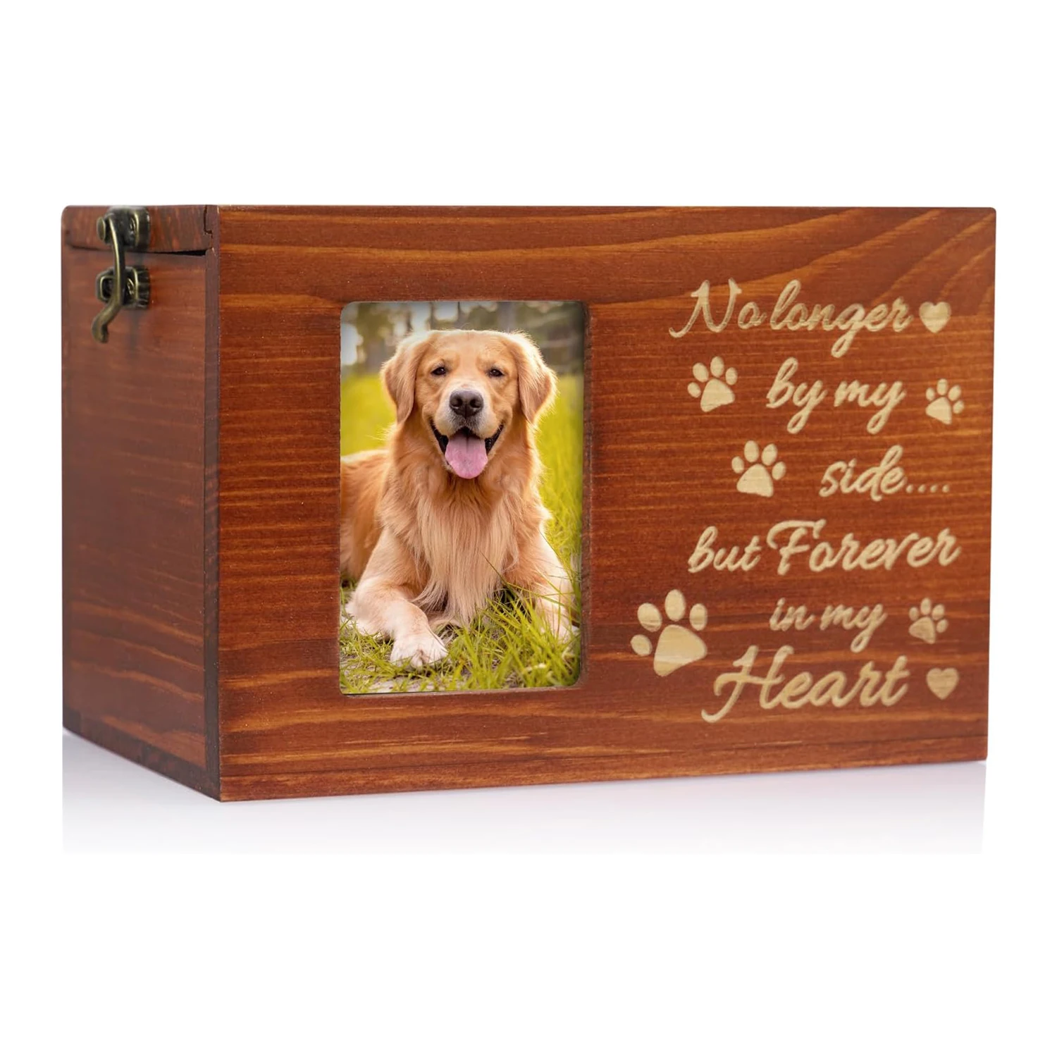 Wooden Dog Urns Keepsake Memory Box Cremation Urns with Photo Frame