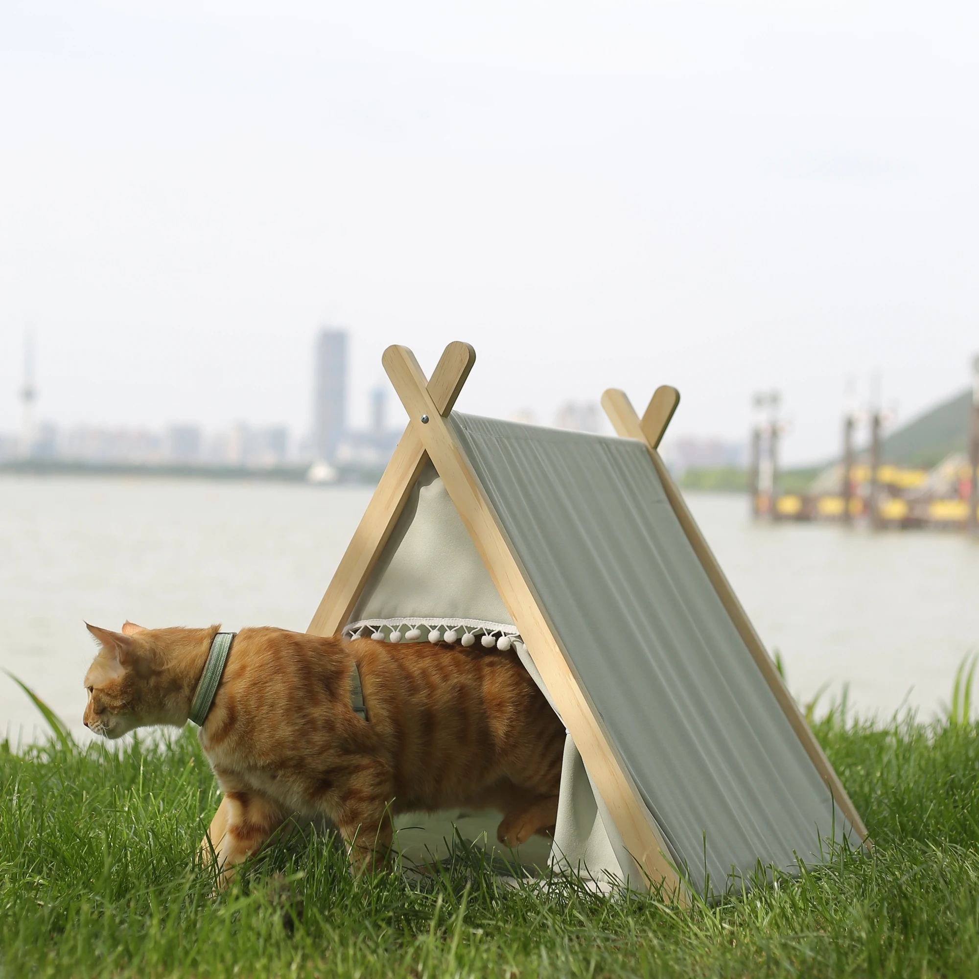 New design Detachable Pet kennel semi closed pet beds cats nest pet teepee tent dog house