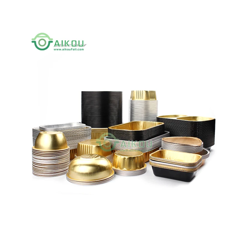  Half-size disposable Aluminum foil pans baking food aluminum tray with plastic lid takeaway Foil