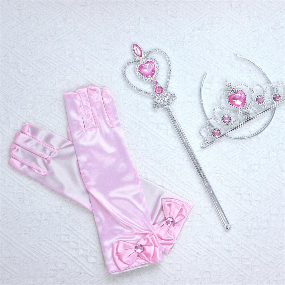 Girls princess cosplay accessories Golden crown+magic stick wand Kids Tiara