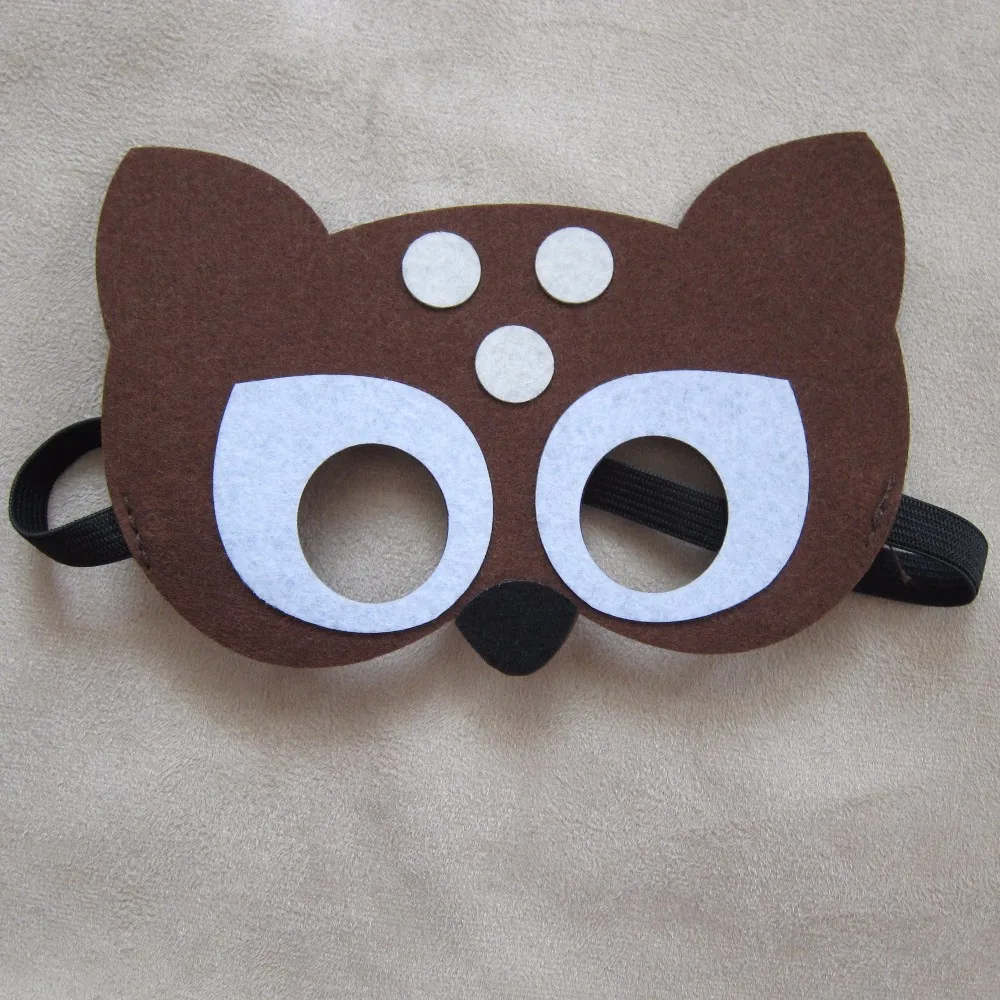 2024 Custom Design Durable Soft Wool Felt Fabric Fashionable 3D Looking animals Half Face Mask for Kids for Halloween Parties