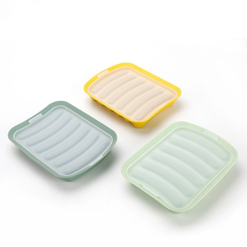 OEM Factory 6 Cavity Sausages Mold Silicone Diy Hot Dog Making Mould Household Sausages Baking Tools