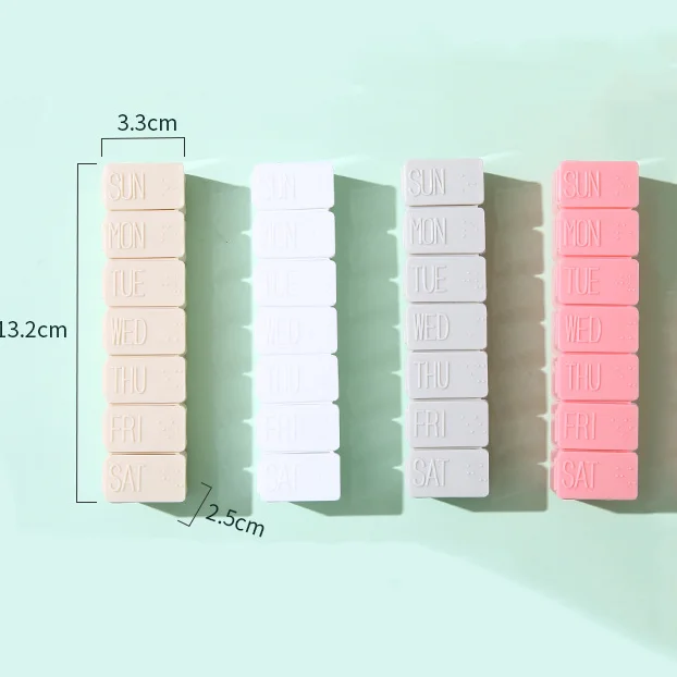 RU 7 boxes a week portable strips seven days separate packs pill boxes Braille portable storage medicine boxes