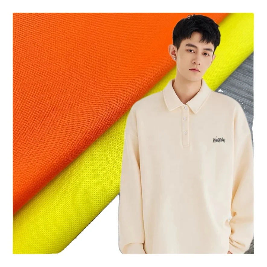 China factory produces 100% polyester breathable clothing  Colour fastness level 4 Pique fabric for POLO shirts and T-shirts