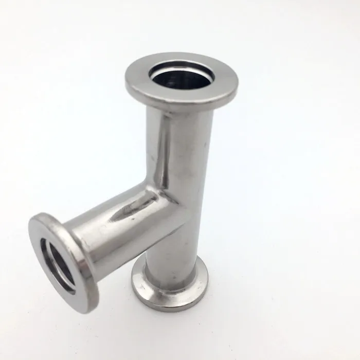 Stainless Steel 304L 316L Vacuum Pipe Fittings KF25 KF40 KF50 Equal Tee Flanges